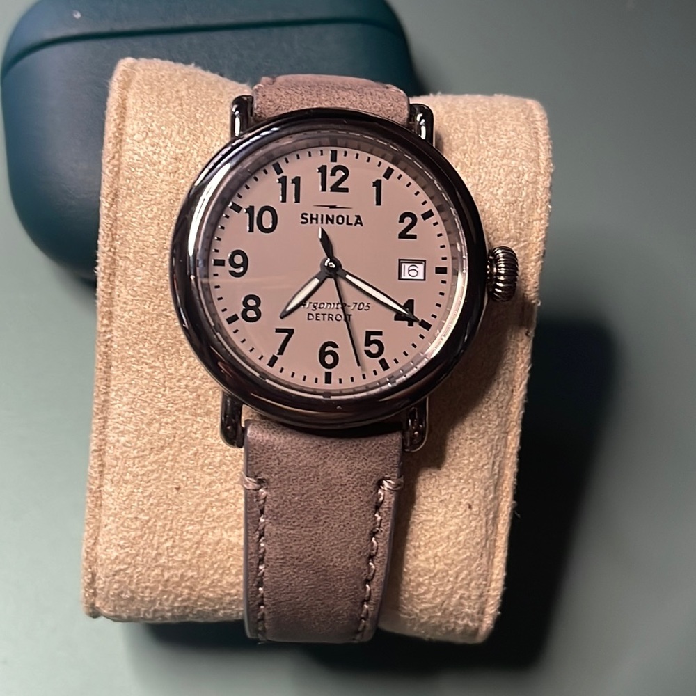 Shinola 'The Runwell' Leather Strap Watch, 36mm